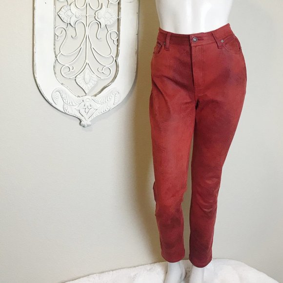 Free People Denim - Free People | Red Faux Suede Soft Jean Pants 31